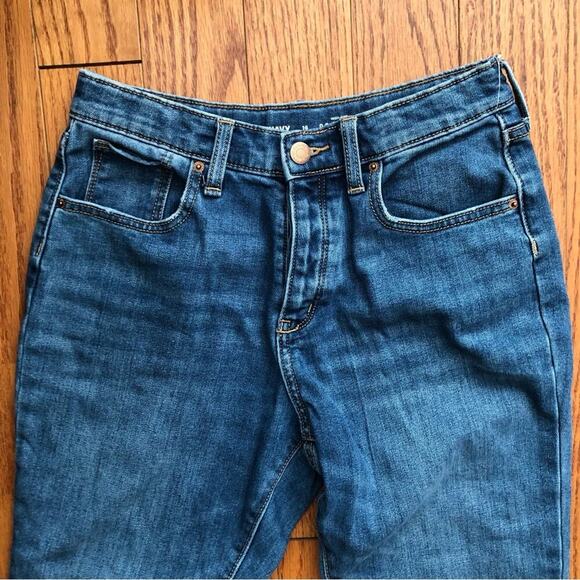 Old Navy O.G. Straight Leg High Rise Button-Fly Denim Blue Jeans Girl’s Size 16 - Picture 4 of 10